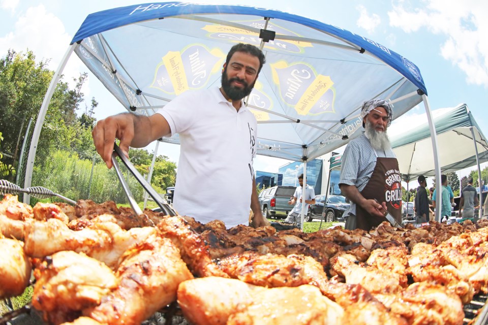 Lots of sizzling chicken was on offer at the Barrie Mosque's annual community barbecue on Saturday