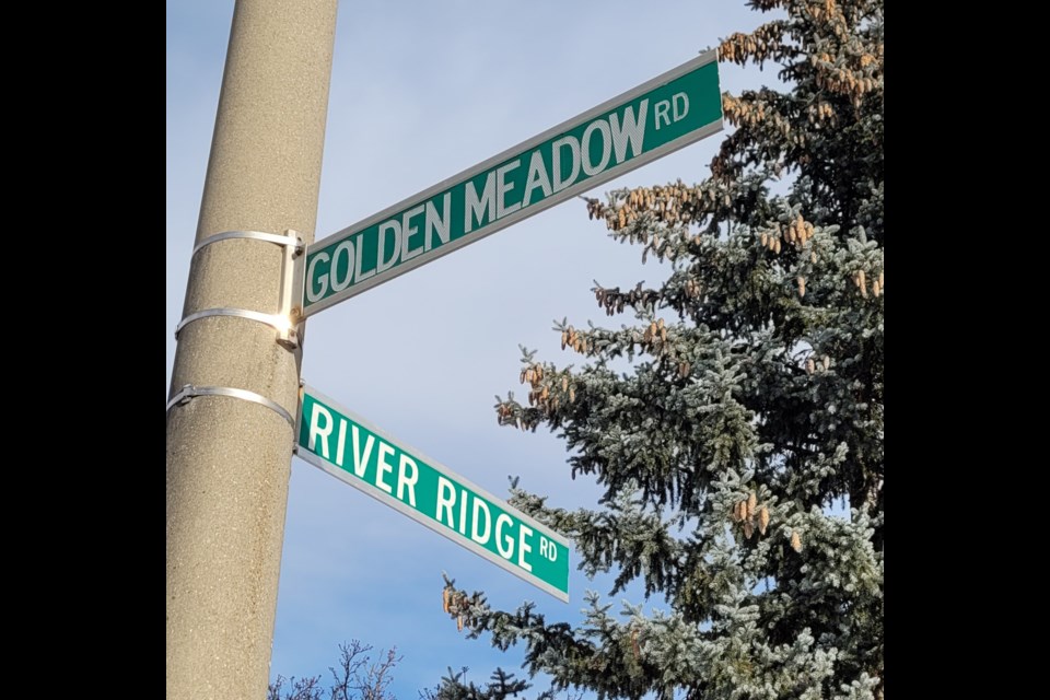 The intersection of River Ridge Road and Golden Meadow Road in south-end Barrie. 