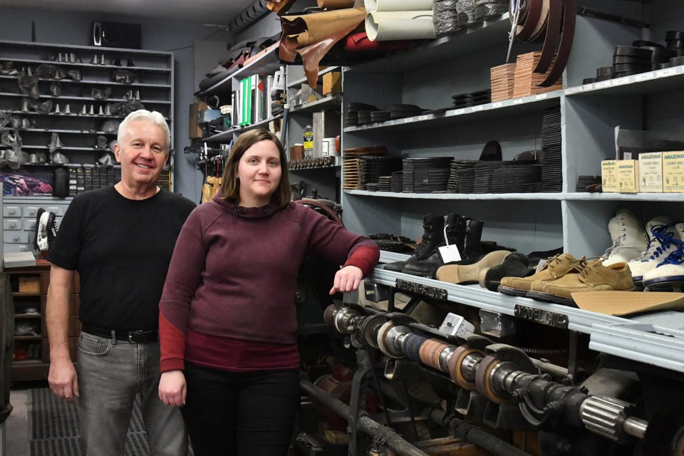 Paul Duncan and Leanne Vanderboor of Golds Shoe Service, located just north of Five Points downtown. 