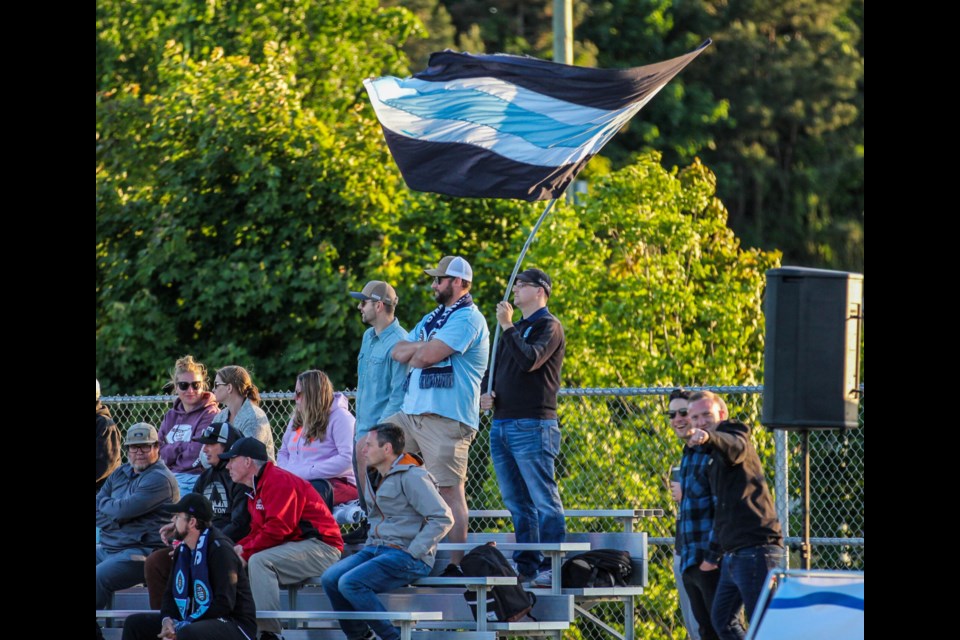Simcoe County Rovers FC fans take in a recent game.