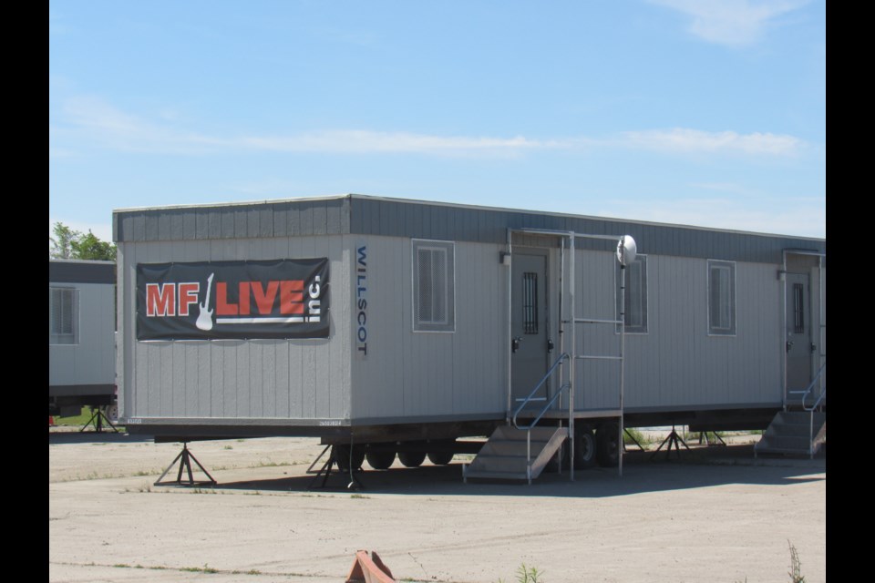 Trailers for MF Live sit empty Wednesday morning. Shawn Gibson/BarrieToday                              