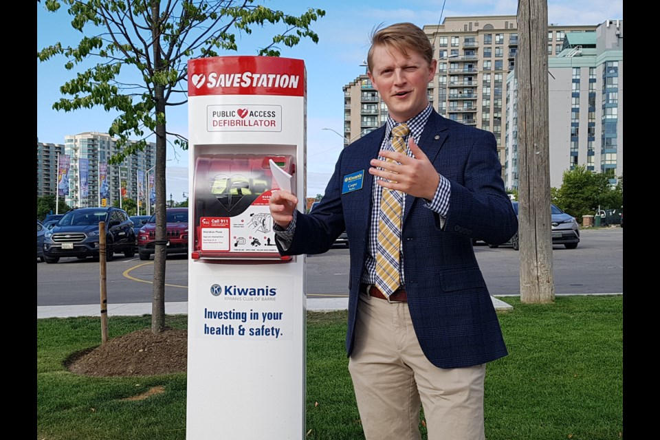 Kiwanis Club of Barrie member Cooper Barben talks about why the location was chosen for the SaveStation, Thursday August 15, 2019. Shawn Gibson/BarrieToday