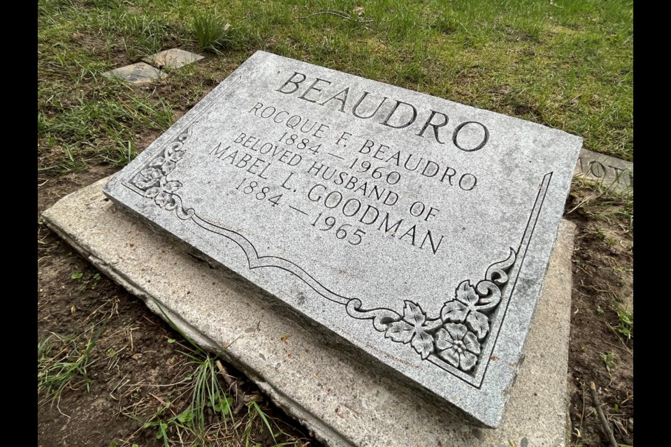 The final resting place of Roxy and Mabel Beaudro at Barrie Union Cemetery. 
