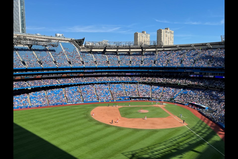 The Toronto Blue Jays take on the Kansas City Royals in Major League Baseball action at the Rogers Centre in this file photo. 