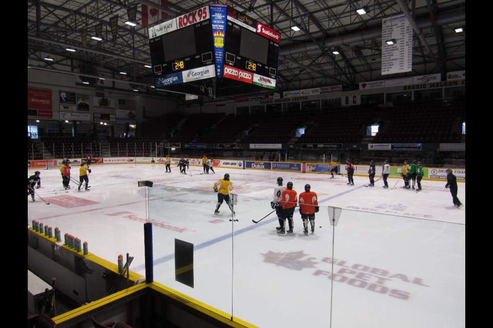  Barrie Colts during practice.                              