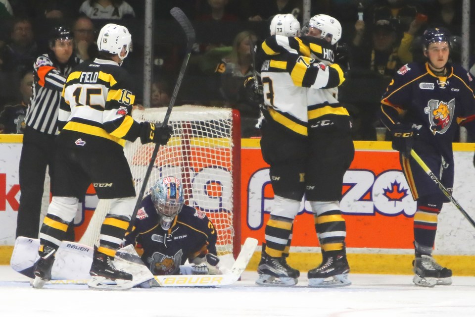 The Kingston Frontenacs defeated the Barrie Colts in Game 5 of their second-round OHL playoff series at the Barrie Molson Centre on Thursday, April 12, 2018. Kevin Lamb for BarrieToday.