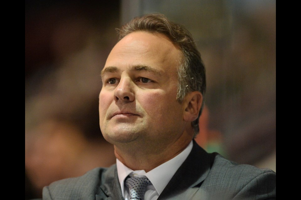 Barrie Colts head coach Dale Hawerchuk is shown in a file photo from the 2013-14 OHL season. Terry Wilson/OHL Images