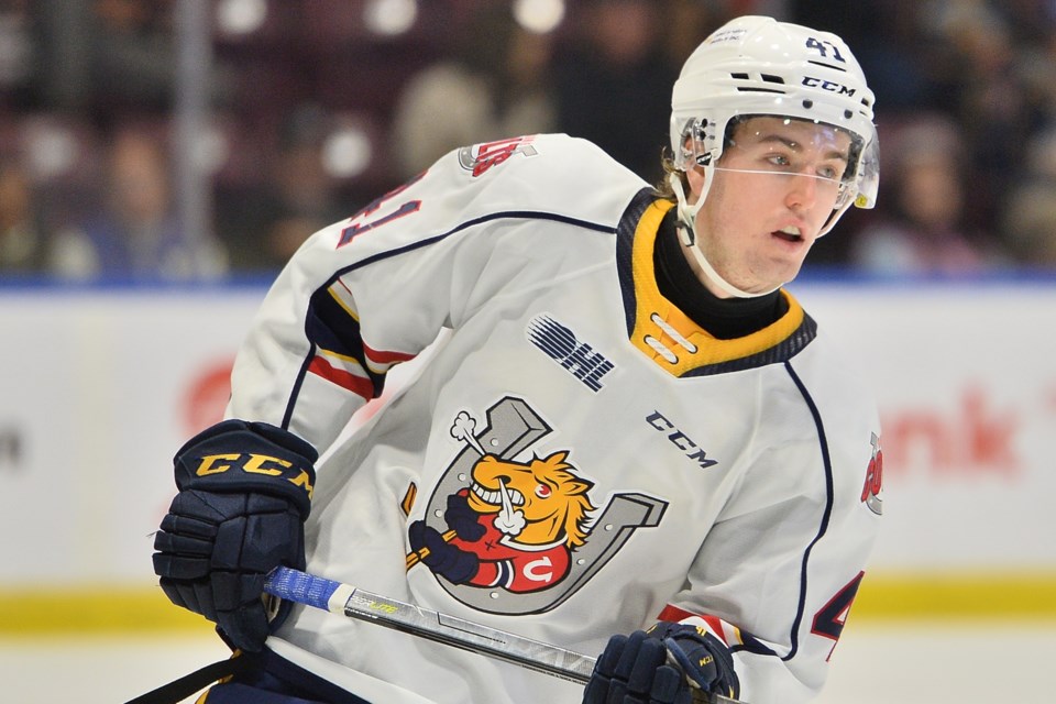 Barrie Colts forward Evan Vierling.