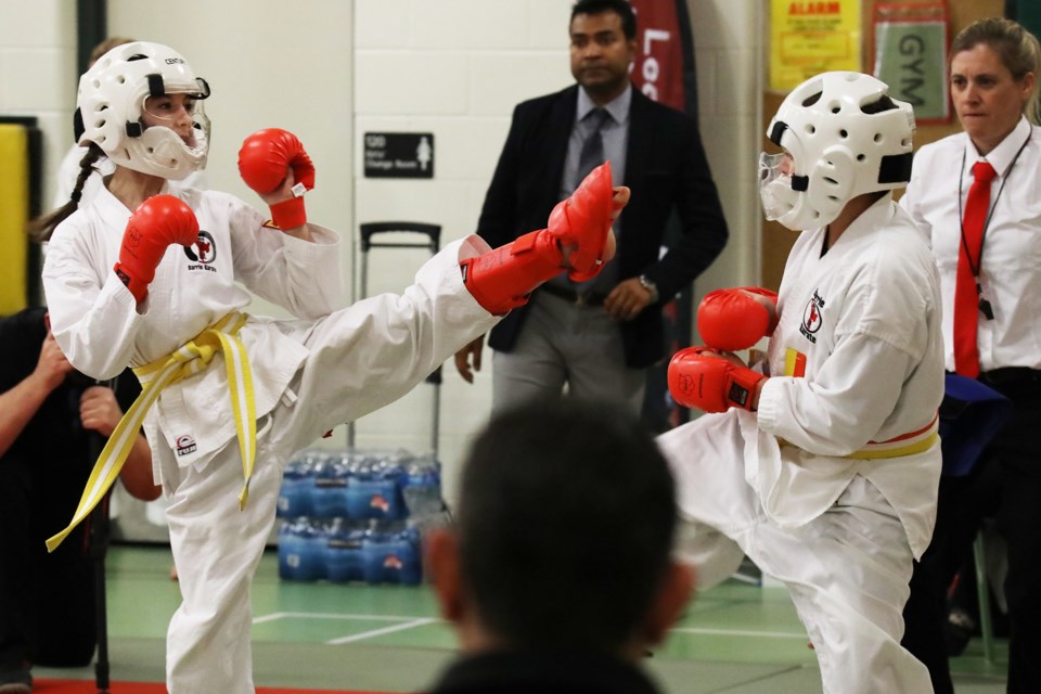 Participants compete in the 1st Annual Barrie Karate Dojo Cup that was hosted by Barrie Karate and took place at Holly Meadows Elementary School on Saturday. 