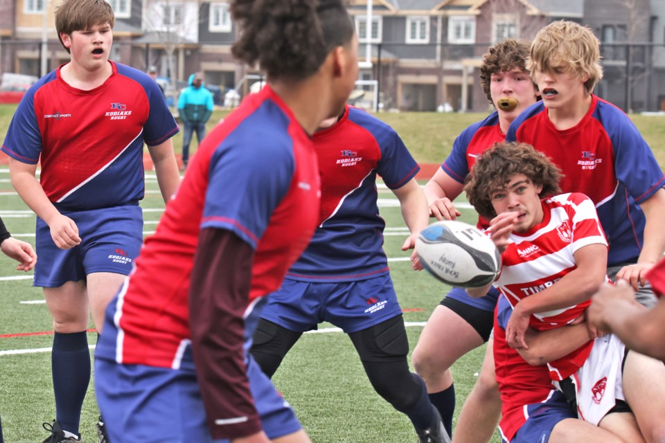 The Bear Creek Kodiaks junior boys rugby team faced the Nottawasaga Timberwolves on Tuesday afternoon at Maple Ridge Secondary School. Bear Creek won, 22-15, to open the Simcoe County Athletic Association (SCAA) season.