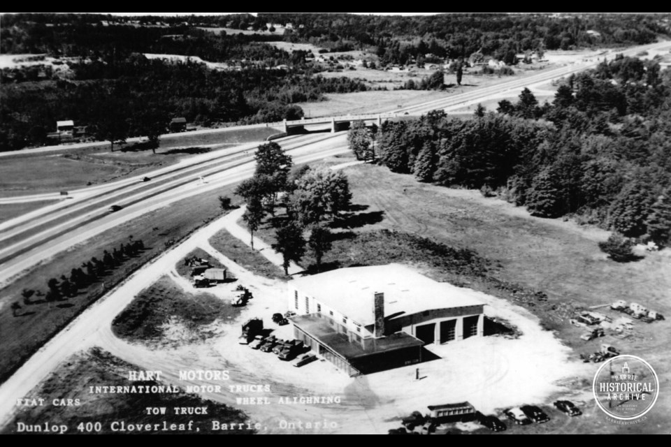 Dunlop Street and Highway 400 interchange in the 1950s.