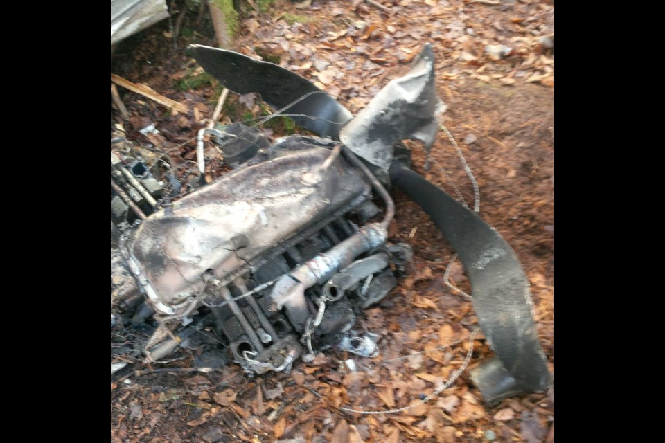 Photo courtesy of the Transportation Safety Board shows wreckage from a November 9 plane crash in Seguin Township.