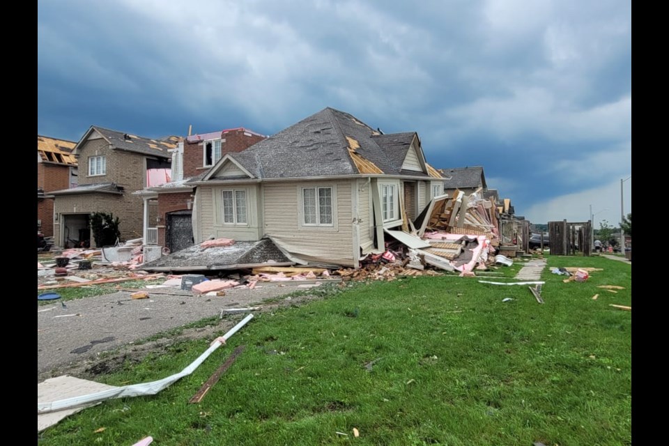 Many houses sustained severe damage in south-end Barrie following Thursday's tornado. 