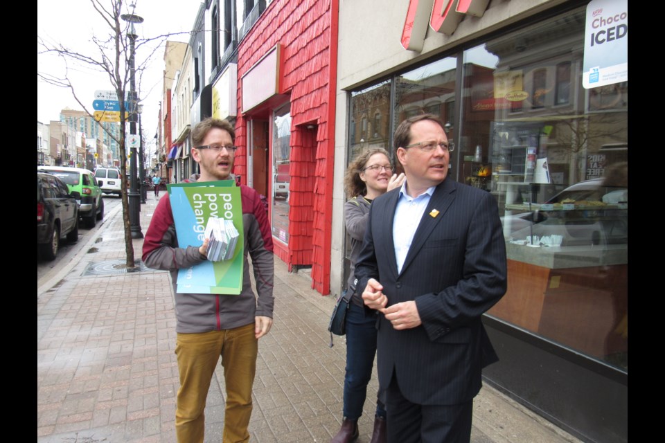 Mike Schreiner gets ready to walk Dunlop. Shawn Gibson for BarrieToday