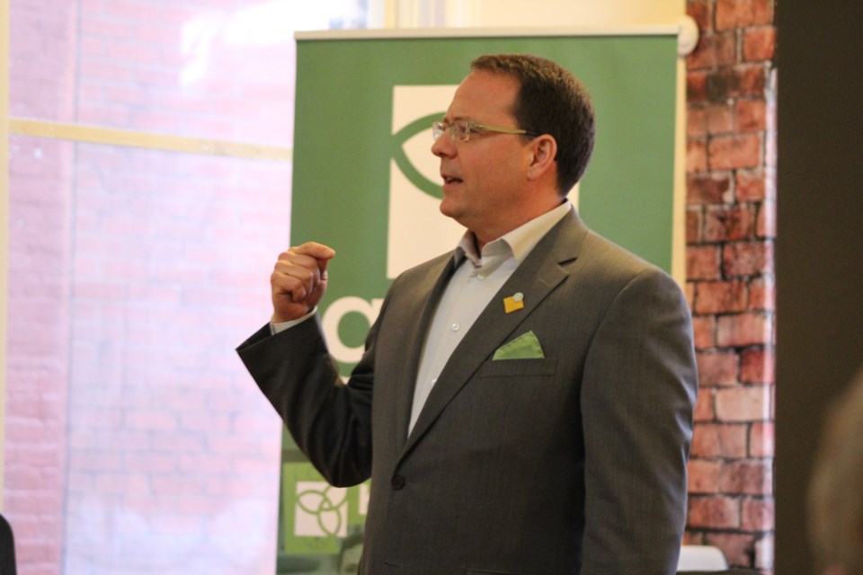 Green Party of Ontario Leader Mike Schreiner speaks at an event in Barrie in this file photo. Raymond Bowe/BarrieToday