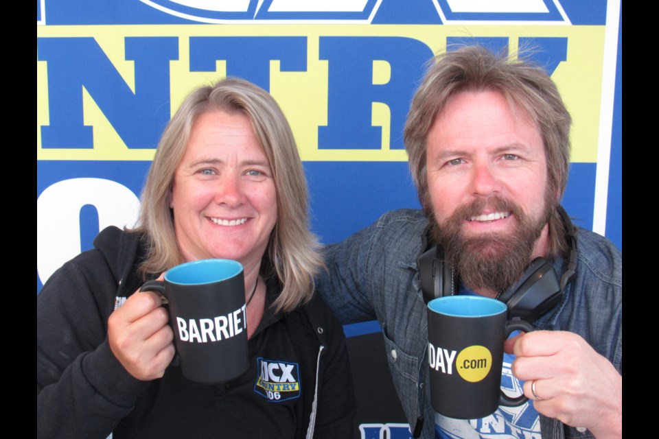 Carey Moran (left) and Jason McCoy do their Jason and Carey morning show live on location for the Radio For Cardiology event at the RVH.
Shawn Gibson for Barrie Today                             