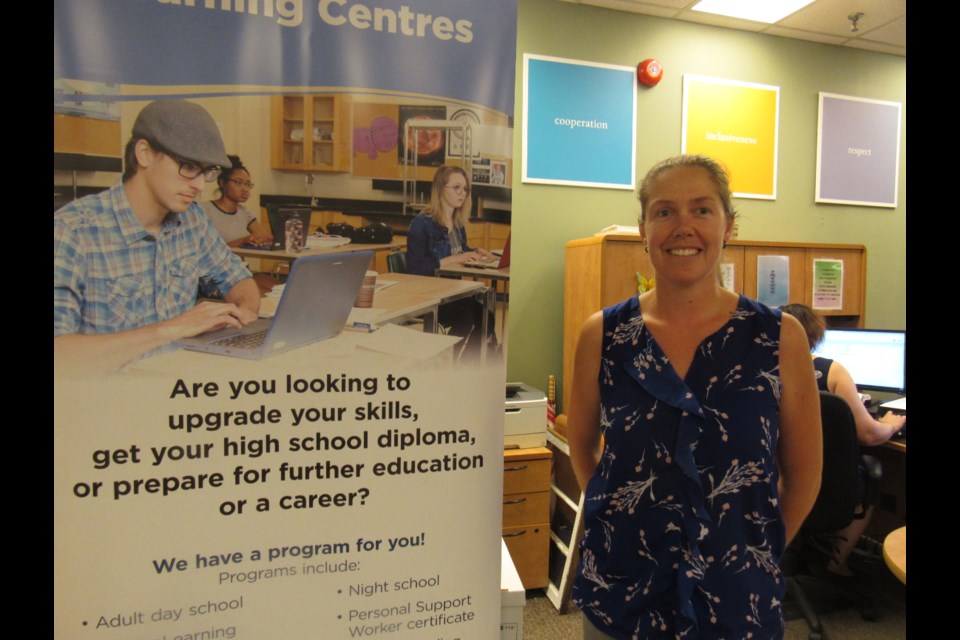 Liz McClelland of the SCDSB Learning Centre located in the Bayfield Mall is happy to have face to face night school classes happening again. Shawn Gibson for BarrieToday                              