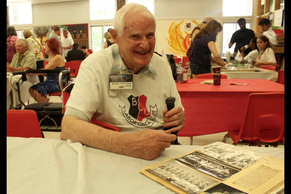 Alan Johnston graduated from Barrie Central Collegiate in 1943 and that makes him one of the 