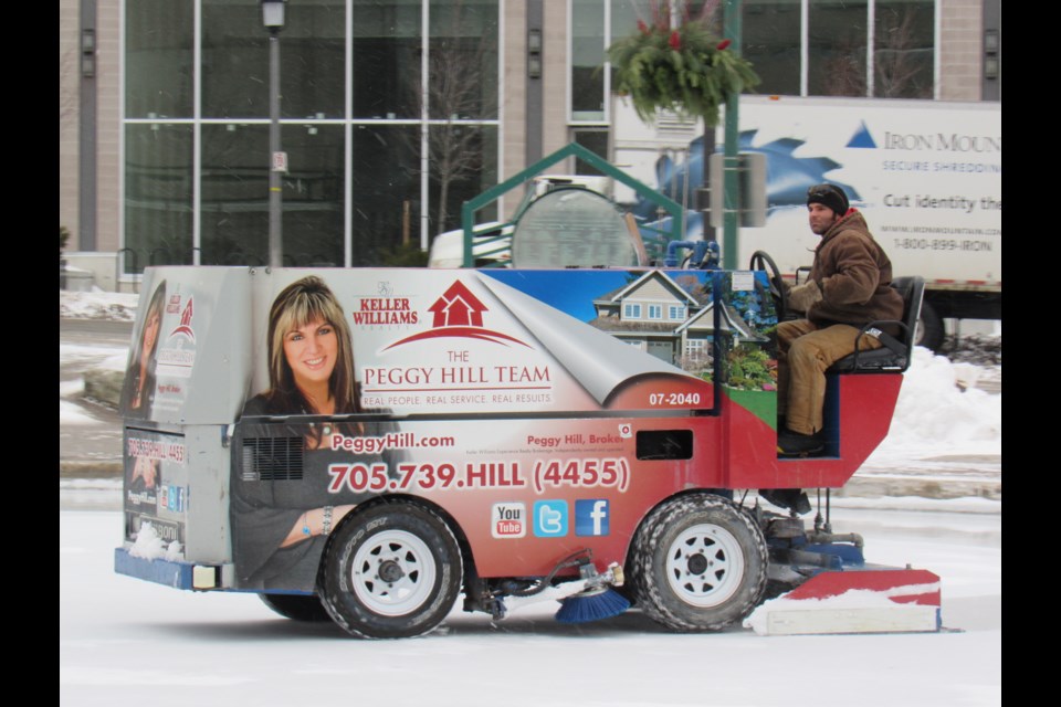 The Zamboni gets the ice ready at City Hall
Shawn Gibson from Barrie Today                              