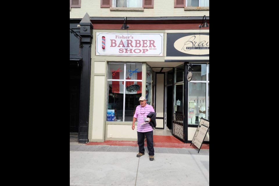 John Fisher locked up his Dunlop Street barber shop last Saturday for the last time. Photo supplied
