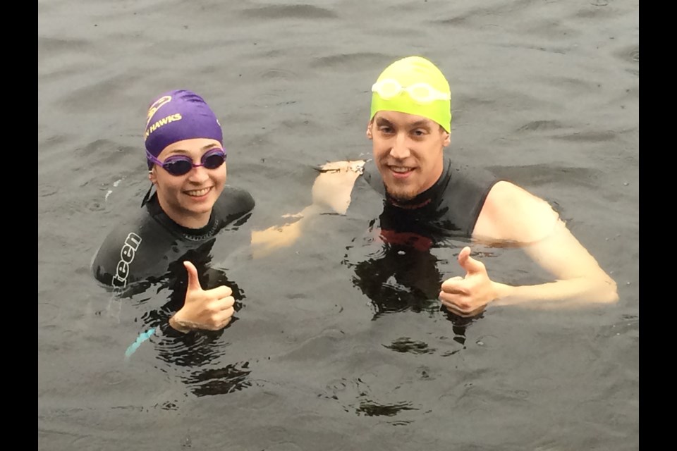 North Bay residents Jade Scognamillo and Kurtis Romanchuk are training to swim Lake Ontario for Special Olympics fundraiser. 