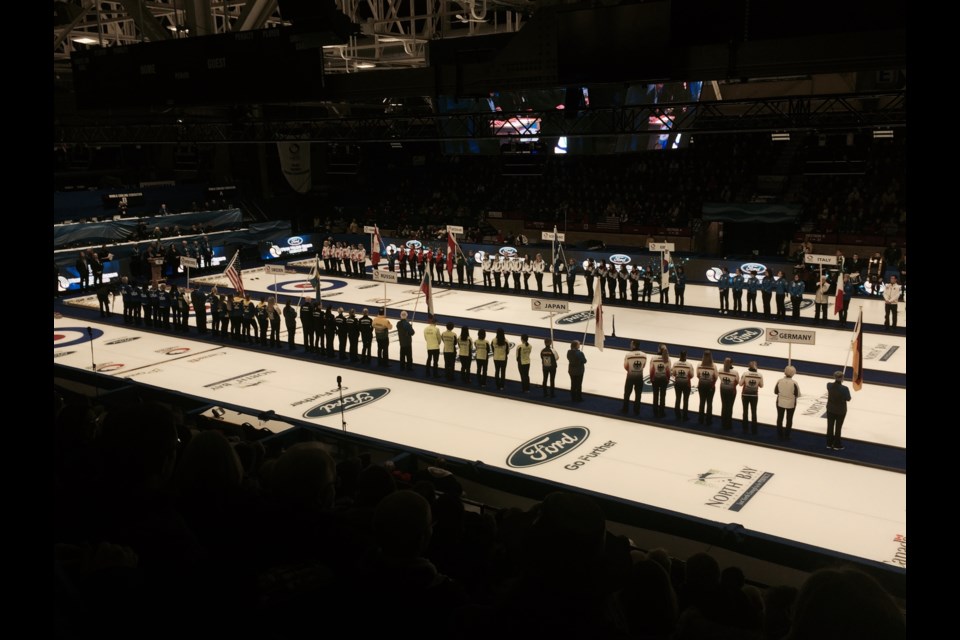 Opening ceremony for the 2018 Ford World Women's Curling championship in North Bay 