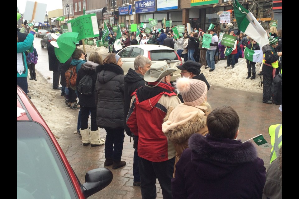 Franco-Ontarians in 40 provincial communities protest changes to services announced in the Fall Economic Budget