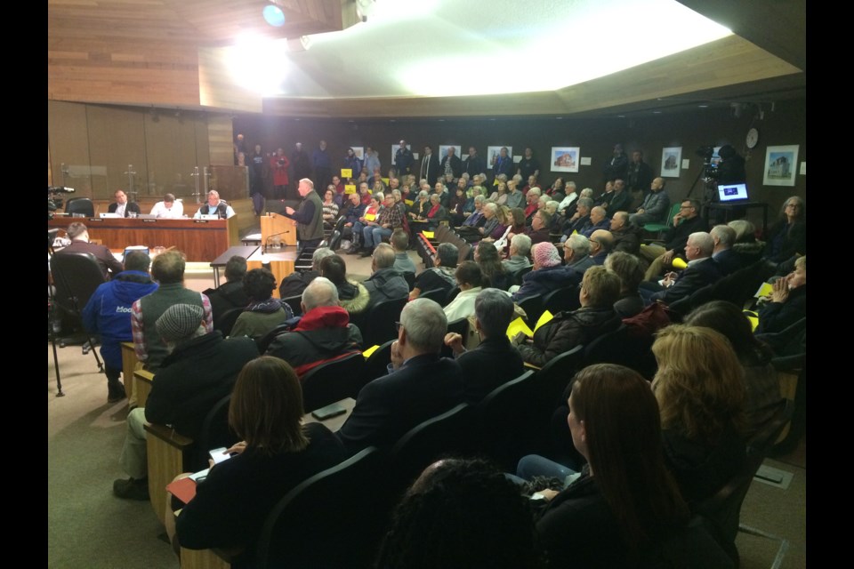 North Bay City Council Chambers packed to hear nearly 19 presenters tell why council should be voting 'no' to a casino. 