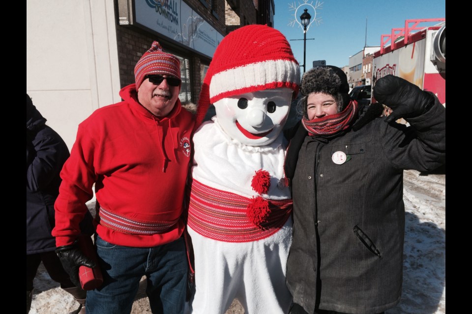 Bonhomme celebrating outdoor activities during the 56 annual Le Carnaval in North Bay