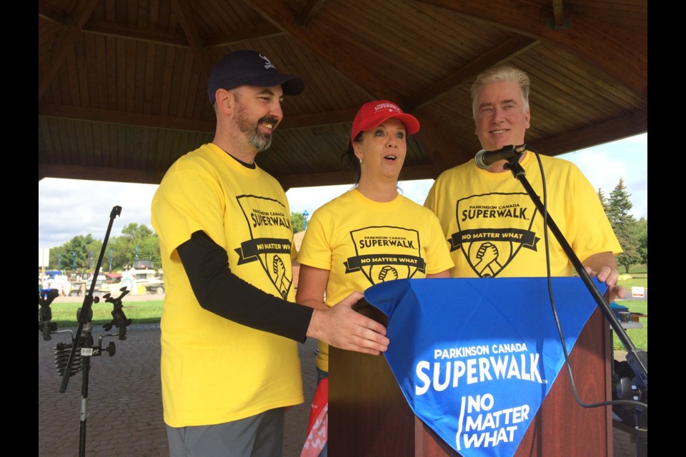 (l-r) Dan Billingsley, Wendy Prieur and Shaun Billingsley co-organizers of North Bay's Parkinson Canada Superwalk
