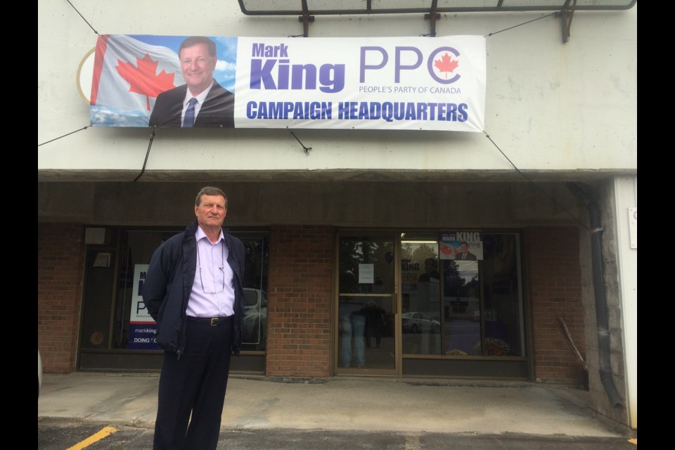 Mark King, PPC candidate for Nipissing-Timiskaming officially opened his campaign office in North Bay Monday 