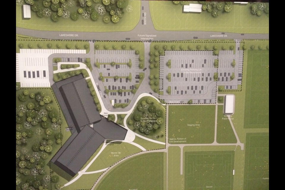 Trident design presented for new community center and arena to replace West Ferris arena.