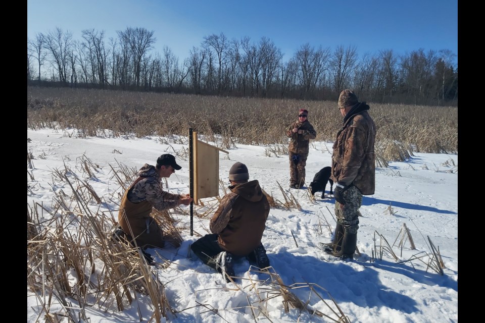 Delta Waterfowl North Bay volunteers erect wood duck boxes at Cranberry Marsh
photo supplied by Tim Toeppner