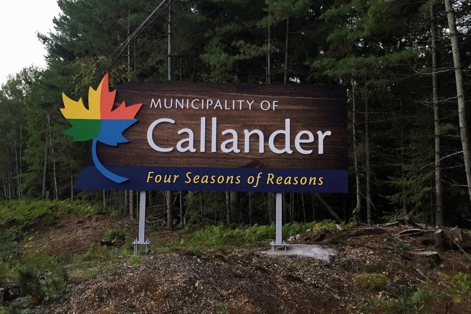 Callander entrance sign~new~installed Sept 2022~suppliedcrop