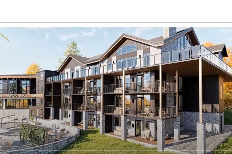 A conceptual drawing of the planned Lookout Hotel and Nordic Spa by Centreline Architecture