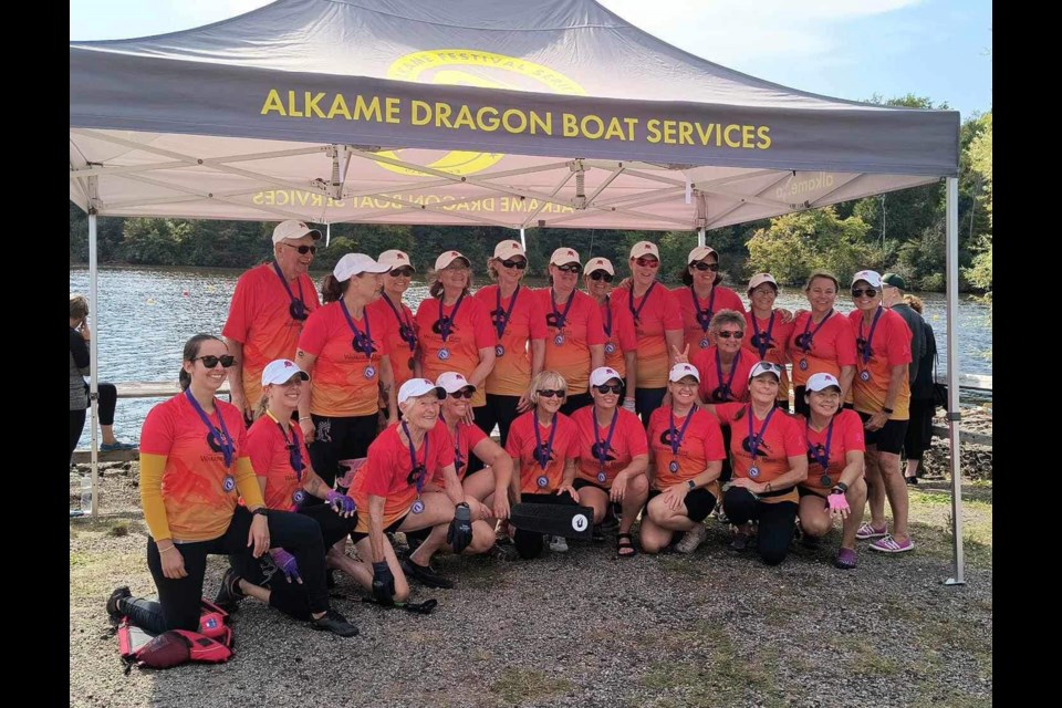 Warriors of Hope Breast Cancer Survivors Dragon Boat Team North Bay
Photo courtesy Bill Walton 