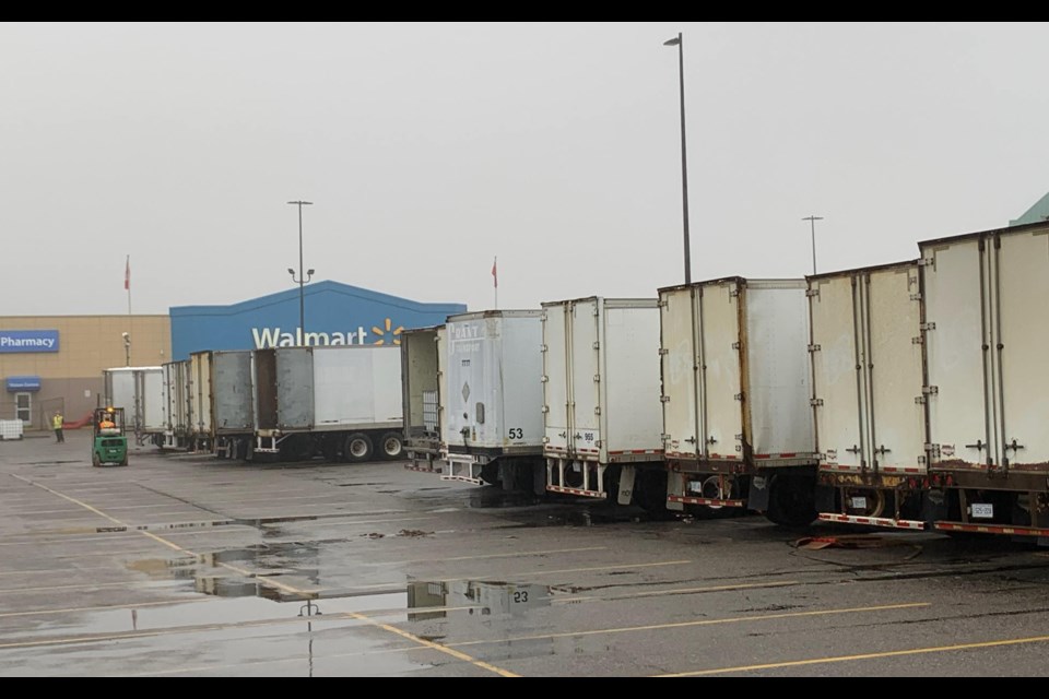 Despite appearances, some services remain available following the fire at the North Bay Walmart. Photo: Chris Dawson