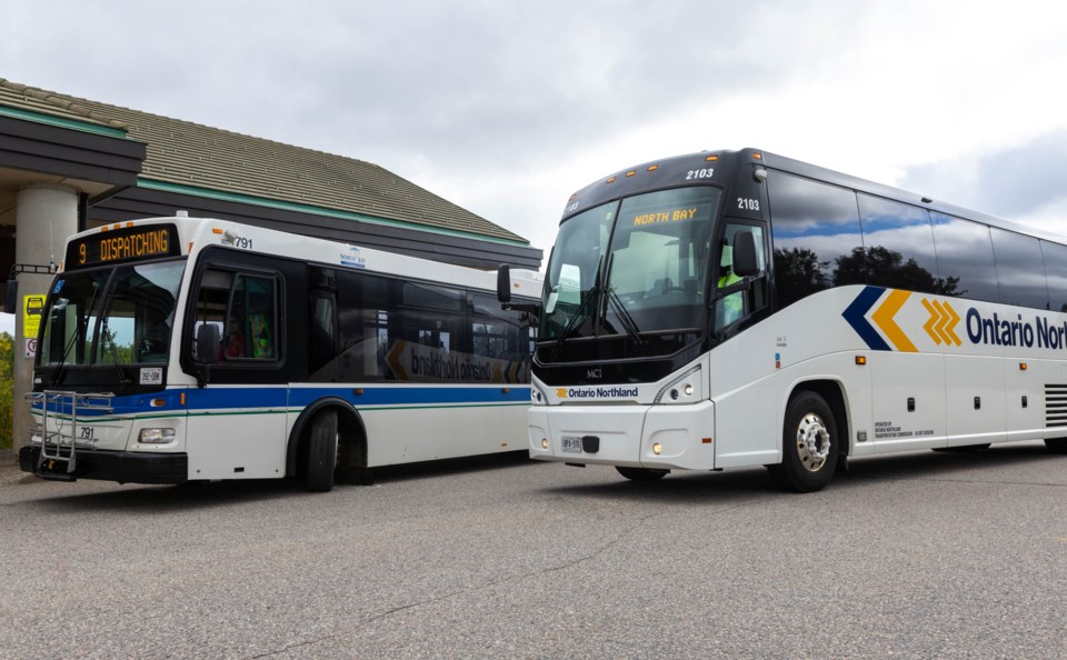 20220909 north bay city bus and ontario northland bus