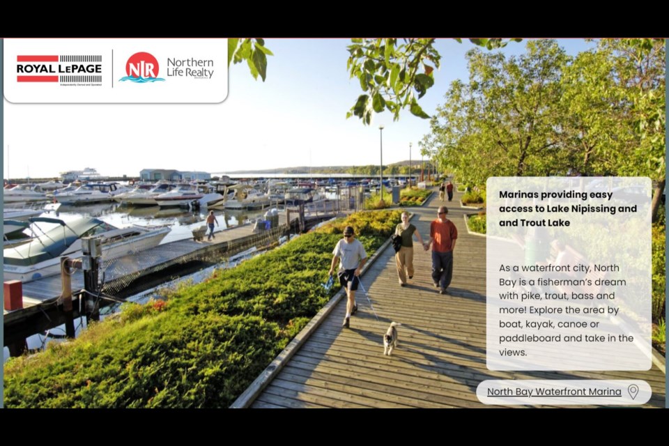 Photo from MovetoNorthBay.ca website, highlighting the perks of moving to the Gateway City. 