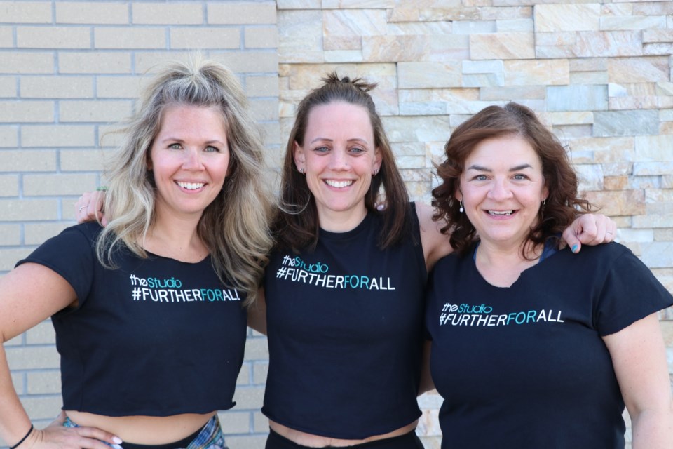 (Left to right) Kindra McMillan, Macrina Perron and Shelley Ortepi, Co-owners of The Studio North Bay. Photo provided by Kindra McMillan. 