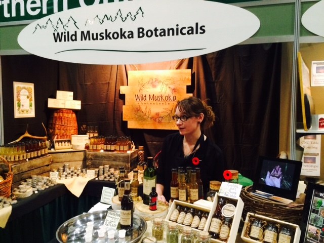 Laura Gilmour at her Wild Muskoka Botanicals booth at the Royal Agricultural Winter Fair. Photo by Jeff Turl.