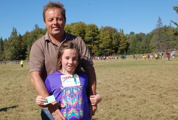 Avery Byers and her father Eric Byers at the Terry Fox Run at St. Theresa Catholic Elementary School. Submitted photo.