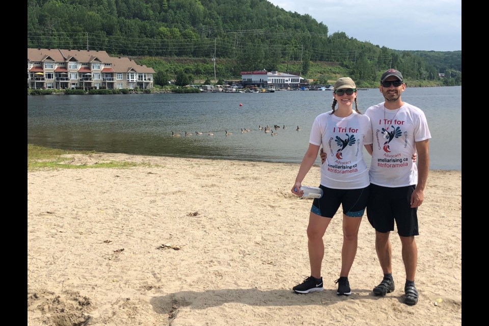 Chelsea Leblanc and her partner Eric at Olmstead beach in 2020. Photo from Chelsea Leblanc.