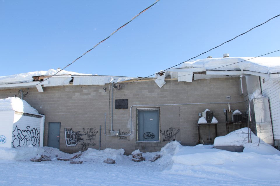 The snow load is more visible from the rear of the building. Jeff Turl/BayToday