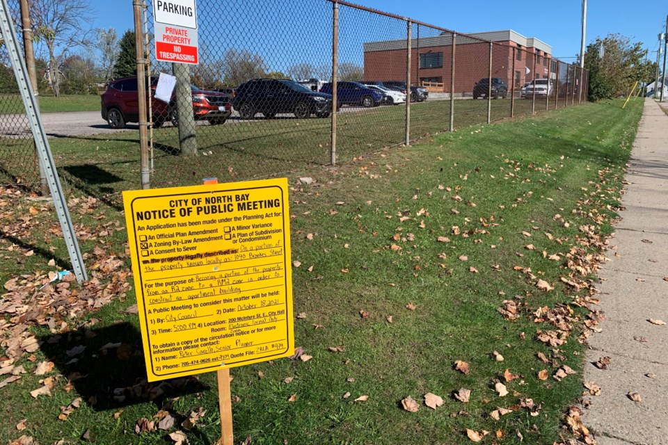 The Nipissing District Housing Corporation has sold the easternmost parcel of the severed property that contains the Indigenous hub. The western portion of the former school grounds remains NDHC property.