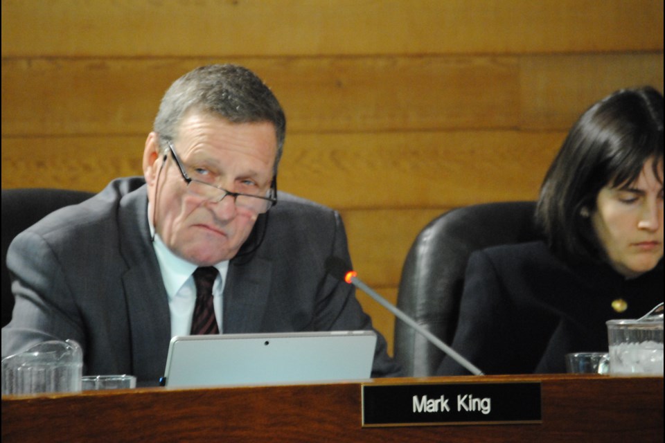Coun. Mark King made some pointed remarks in opposition of the community and recreation centre project.