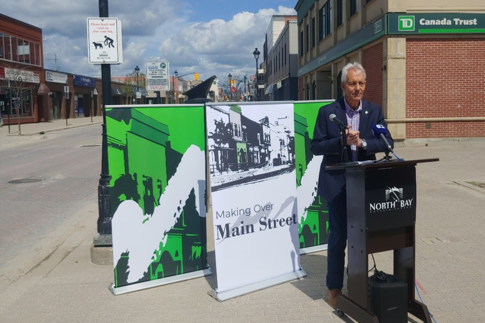 North Bay Mayor Peter Chirico launches the Making Over Main Street project.