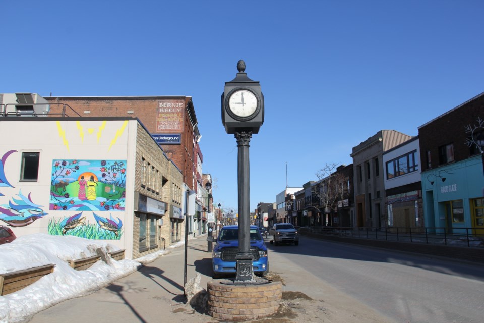 North Bay's downtown clock on Main St. West.