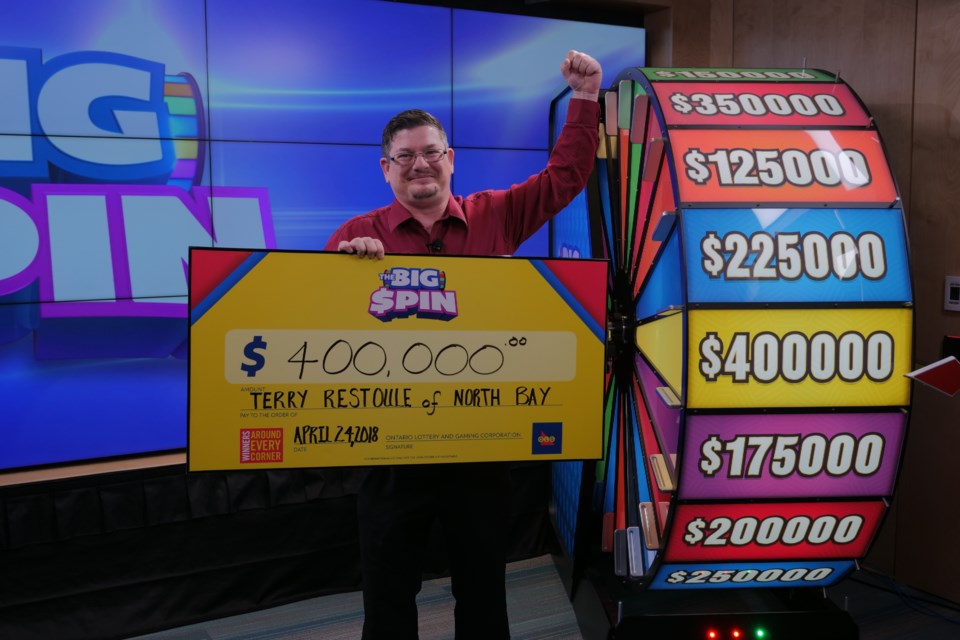 20180425 THE BIG SPIN  $400,000 -terry  Restoule of North Bay