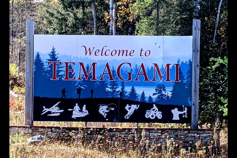 Temagami's new welcome sign. Jonh Shymko/Facebook.